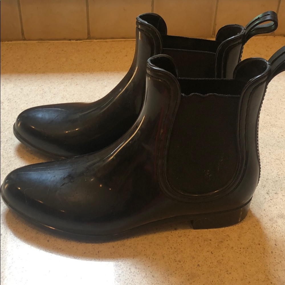 Black rain boots